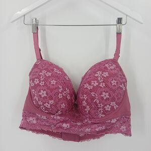 Adored by Adore Me Underwire Bra Womens 38DD Pink Lace Coquette